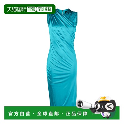 香港直邮Versace 范思哲 女士 褶饰中长连衣裙 10082451A00572