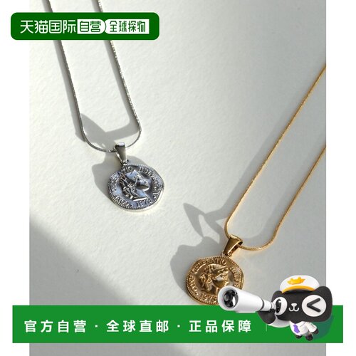 1h可退 日本直邮Three Four Time 女士幸运币图案不锈钢项链 8545