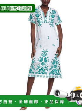 自营Johnny Was Henley Collared Dress - white 美国奥莱直发