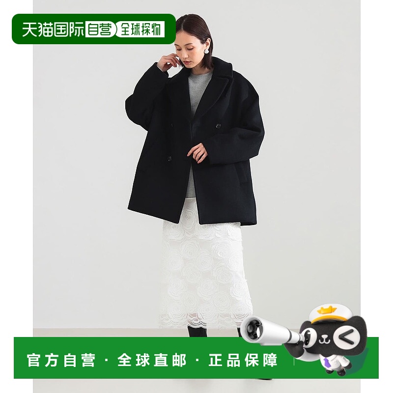 1h可退 日本直邮TICCA 女装 羊毛 皮草大翻领 双排扣短款派克大衣