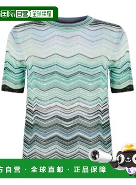 香港直邮Missoni 人字纹圆领T恤 DS26SN0VBK01H9