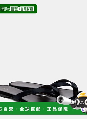 1h可退 香港直邮潮奢 The Row 女士 Sacha 天鹅绒人字拖 black黑