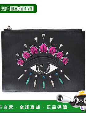 香港直邮KENZO 女士单肩包 F852SA607L2299A SS2019 黑色 徽标手