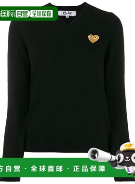 1h可退 香港直邮comme des garcons play 女士 黑色V领套衫 P1N04