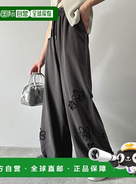 日本直邮Classical Elf 花朵刺繍镂空加绒宽松长裤 C04519EW01359