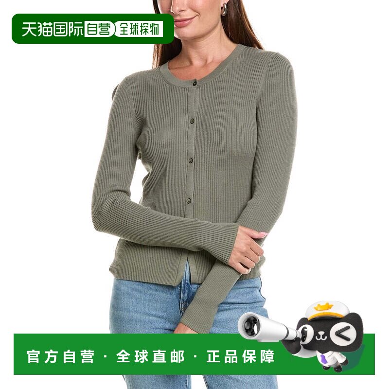 自营splendid华丽的精致棱纹上衣-绿色 美国奥莱直发图片
