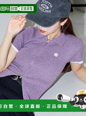 1h可退 日本直邮MARY QUANT 袖配色 领饰带 拉链 纯棉套头衫新款