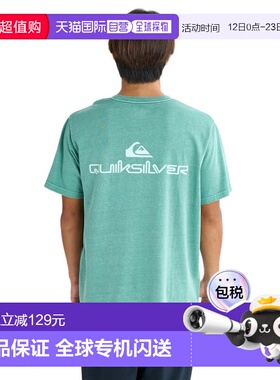 日本直邮Quiksilver 男士双 logo 半袖 T 恤 25SUQST252013 绿色