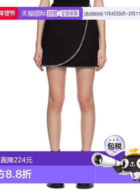 1h可退 香港直邮潮奢 HOLZWEILER 女士 黑色 Erina Stitch 短裙 1