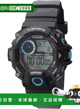 【日本直邮】CREPHA 女士数码手表 防水 黑色/蓝色 TS-D156-BL