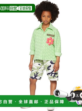 1h可退 香港直邮潮奢 Erl 女童 绿色徽标儿童衬衫童装 ERL04KB001