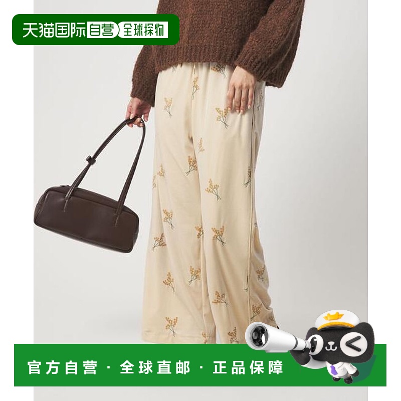 1h可退 日本直邮green label relaxing 天鹅绒刺绣长裤