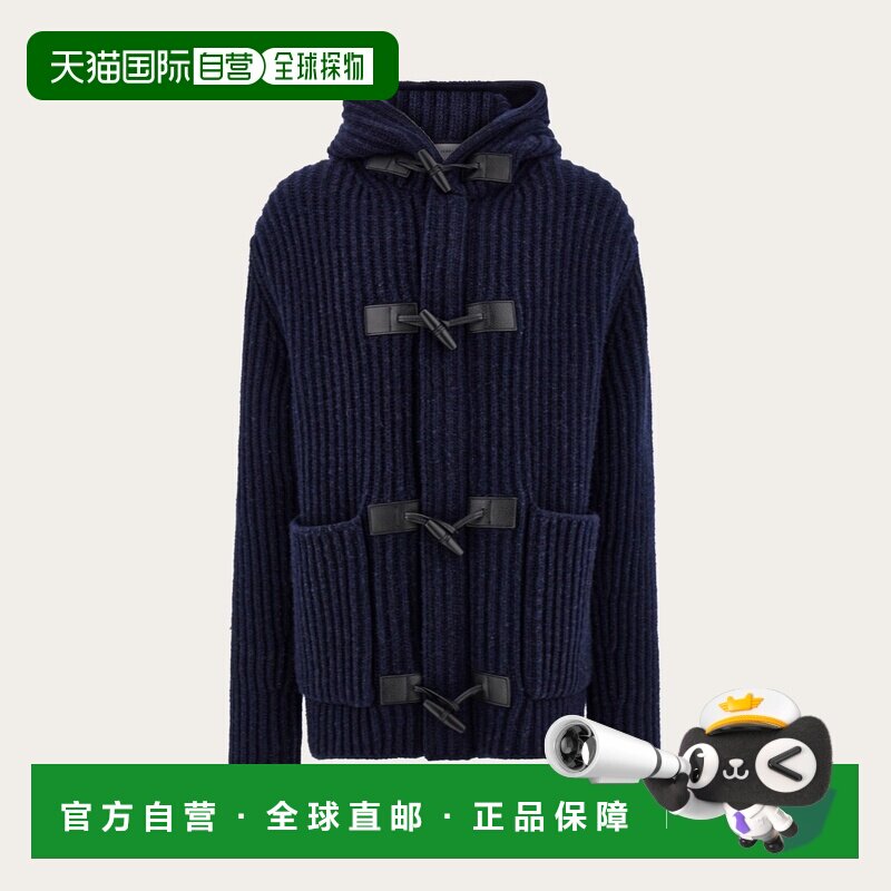 自营欧洲直邮Ferragamo菲拉格慕 男士羊毛蒙哥马利大衣外套藏青色