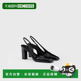 自营欧洲直邮Prada普拉达 女士黑色小牛皮浅口高跟鞋