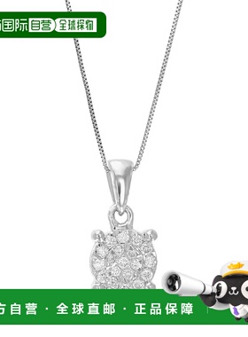 自营 vir jewels1/10 克拉女士实验室培育钻石吊坠项链 0.925 纯