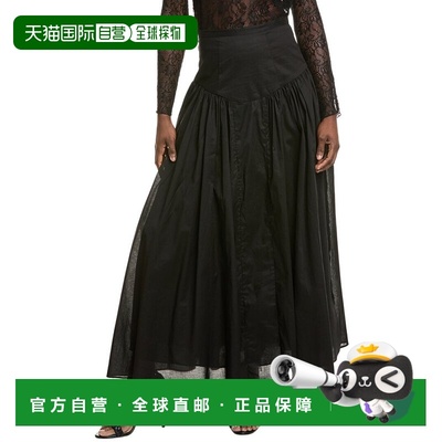 自营bardot芭铎阿莫雷特马克西短裙-黑色 美国奥莱直发