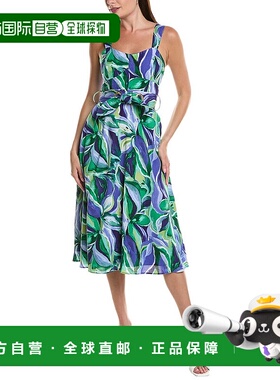 自营 Tahari ASL Petite Midi连衣裙-蓝色 美国奥莱直发长裙