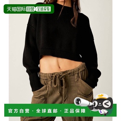 自营free peopleEasy Street Crop Pullover Top In Black - blac
