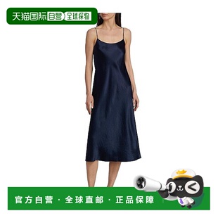 女士 vince 连衣裙吊带红裙缎面丝绒醋酸桑蚕丝 美国直邮