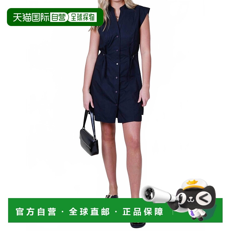 自营derek lam 10 crosbyPeyton Sleeveless Shirt Dress In Blac