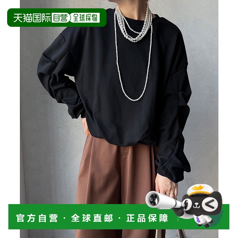 1h可退 日本直邮DOUDOU 女装 立体袖褶皱长袖T恤 DDZ1052106A0017