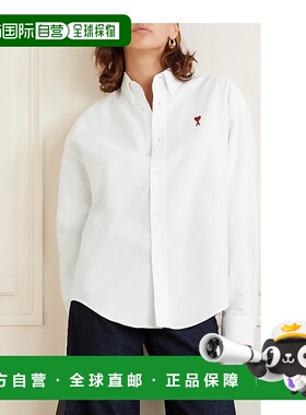 1h可退 香港直邮潮奢 Ami Paris 女士 ADC 刺绣棉质牛津衬衫 BFUS