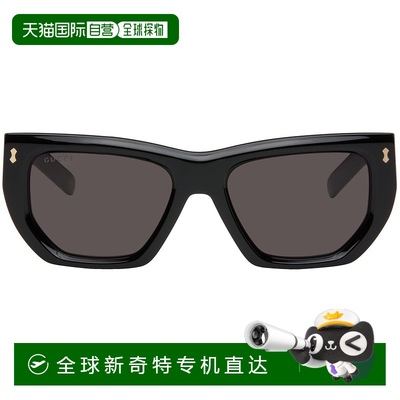 香港直邮潮奢 Gucci 古驰 女士 黑色 Rivetto Geometrical 太阳镜