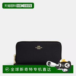 金色 拉链钱包 带可拆卸卡夹 美 黑色 Outlet 自营Coach 长款