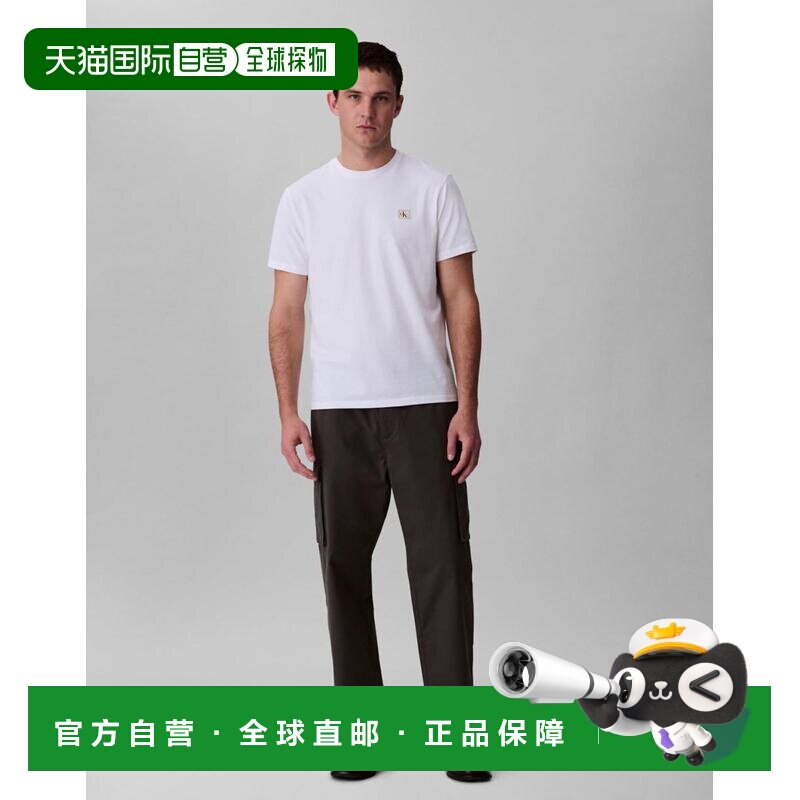 1h可退 香港直邮calvin klein 男士 "" 直筒工装裤子(卡其色)