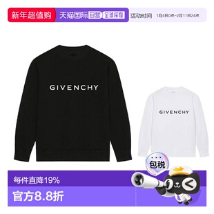 香港直邮GIVENCHY纪梵希男女同款字母印花圆领套头长袖卫衣时尚