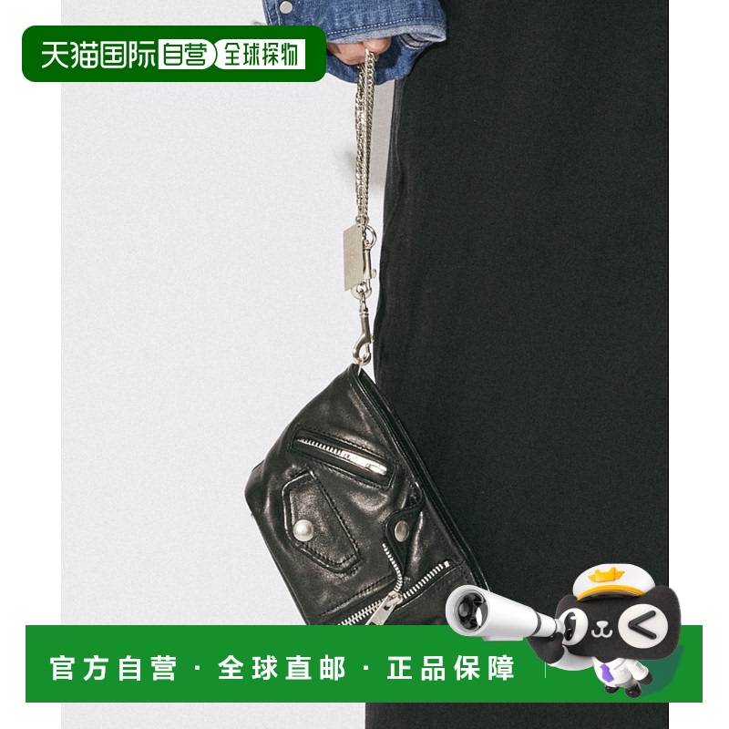 1h可退 日本直邮beautiful people 羊革机车风格链条肩带手拿包 1