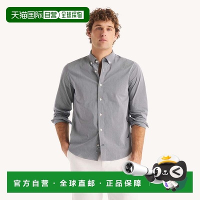 自营Nautica Mens Slim Fit Wrinkle-Resistant Plaid Shirt - j