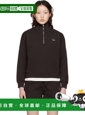 1h可退 香港直邮MAISON KITSUNE 女士 棕色 Baby Fox Half Zip 套