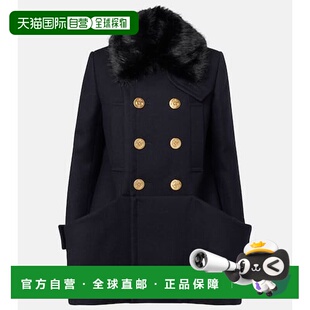 1h可退 香港直邮潮奢 Sacai 女士 羊毛麦尔登呢大衣 blue蓝色 舒