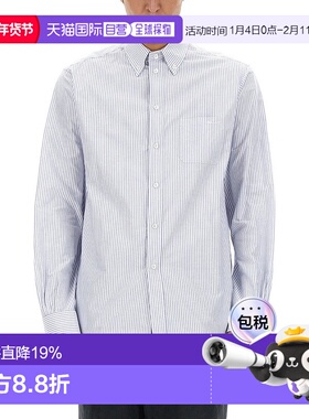 1h可退 香港直邮Bally 巴利 男士 蓝色 & 白色条纹衬衫 MSH020CO3