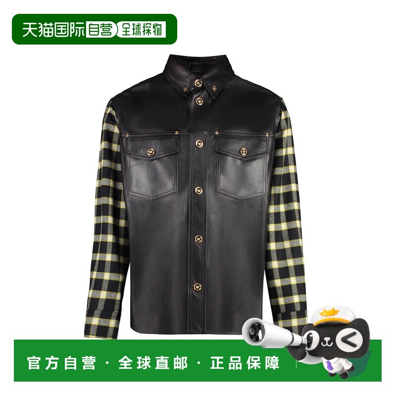 香港直邮VERSACE 男士衬衫 10102631A074712B710 AW2023黑色 男装