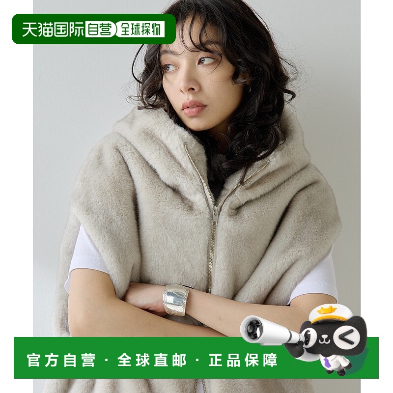 1h可退 日本直邮Whim Gazette女装秋冬仿水貂毛皮外套宽松版型金