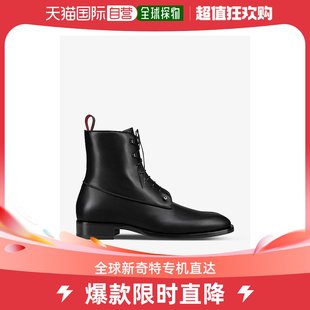 Christian 香港直邮潮奢 Louboutin 男士 军官领银色五金件皮革踝