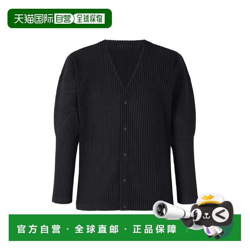 日本直邮三宅一生褶皱男装基础款开衫 HP55JL541 黑色 [HOMME PLI