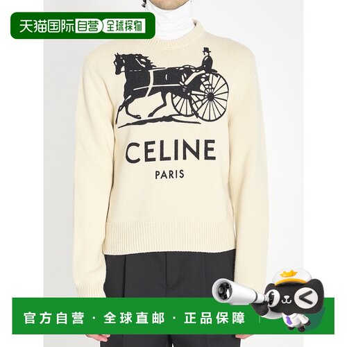 香港直邮CELINE 男士针织衫 RY0SV126101W1 SS2026 白色 CREWNECK