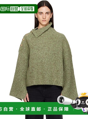 1h可退 香港直邮GANNI 甘尼 女士 绿色毛衣 K2556 舒适时尚针织