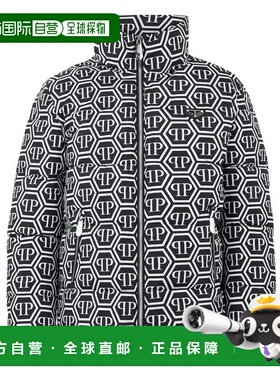 自营philipp pleinNylon Puffer Jacket Monogram - black 美国奥