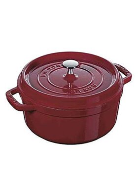 Staub珐琅 双柄锅10cm 可入烤箱 深红色