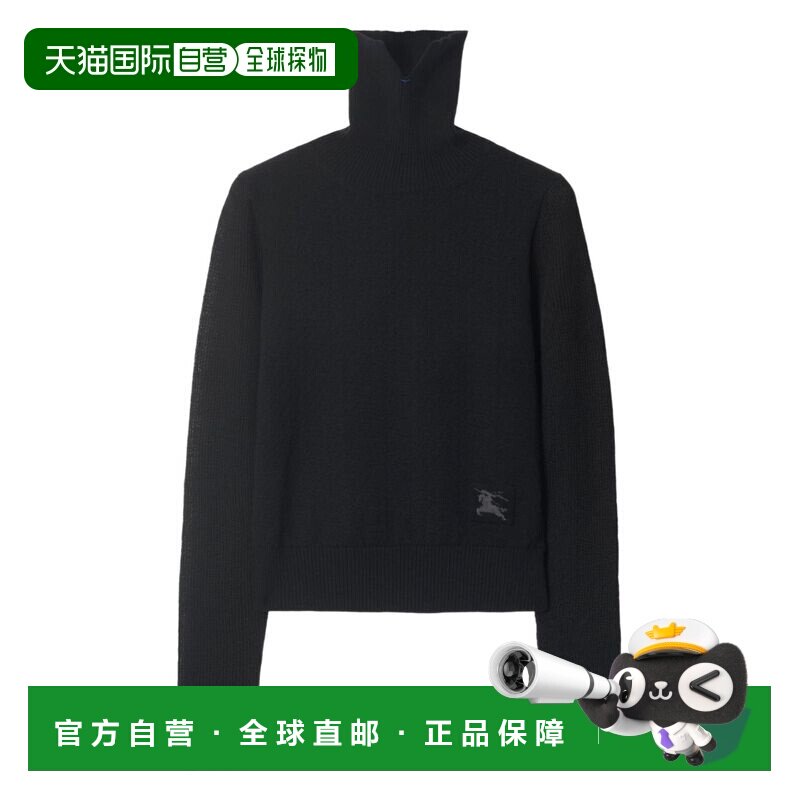 1h可退 香港直邮Burberry 巴宝莉 女士 黑色毛线衫 8113584X