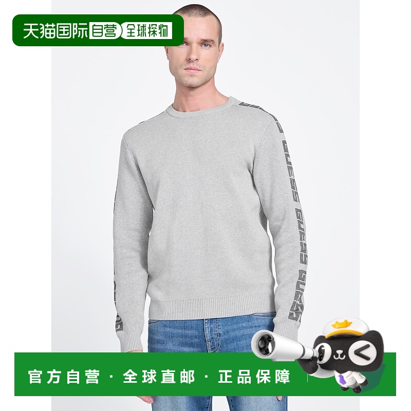 自营guessEco Mattys Crewneck Sweater - light heather grey 美