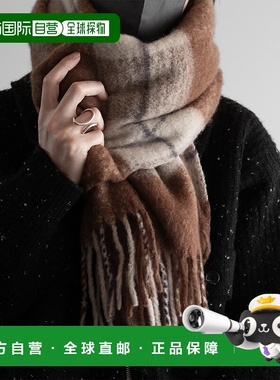 1h可退 日本直邮RUUBON 男女同款 软蓬松格纹围巾 加大设计+流苏