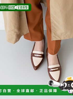 日本直邮Menue 尖头皮5厘米跟乐福鞋 ME8623BW02514单鞋一脚蹬