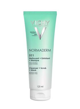 欧洲直邮Vichy薇姿三合一毛孔淨化泥125ml清洁去角质面膜舒适