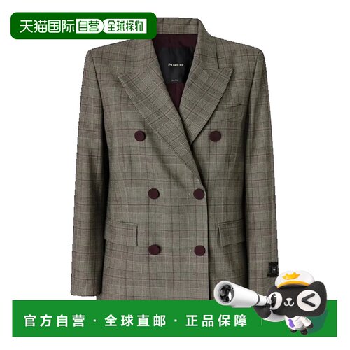 香港直邮Pinko 品高 女士 Double-breasted check jacket 105617A