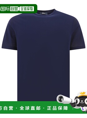 香港直邮HERNO 男士T恤 JG000166U520059200-0 SS2025 蓝色